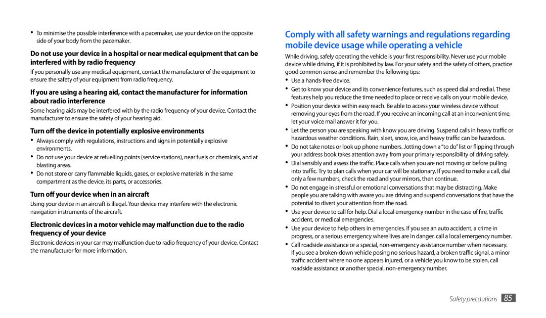 Samsung GT-P1000CWAEPL, GT-P1000CWAVD2, GT-P1000CWDDBT manual Turn off the device in potentially explosive environments 