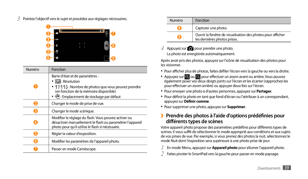 Samsung GT-P1000CWASFR, GT-P1000CWAXEF manual Barre détat et de paramètres Résolution, En fonction de la mémoire disponible 