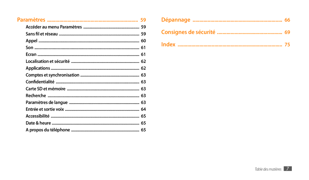 Samsung GT-P1000CWAFTM, GT-P1000CWAXEF, GT-P1000MSAXEF, GT-P1000CWDXEF, GT-P1000CWASFR, GT-P1000CWALUX manual Dépannage 