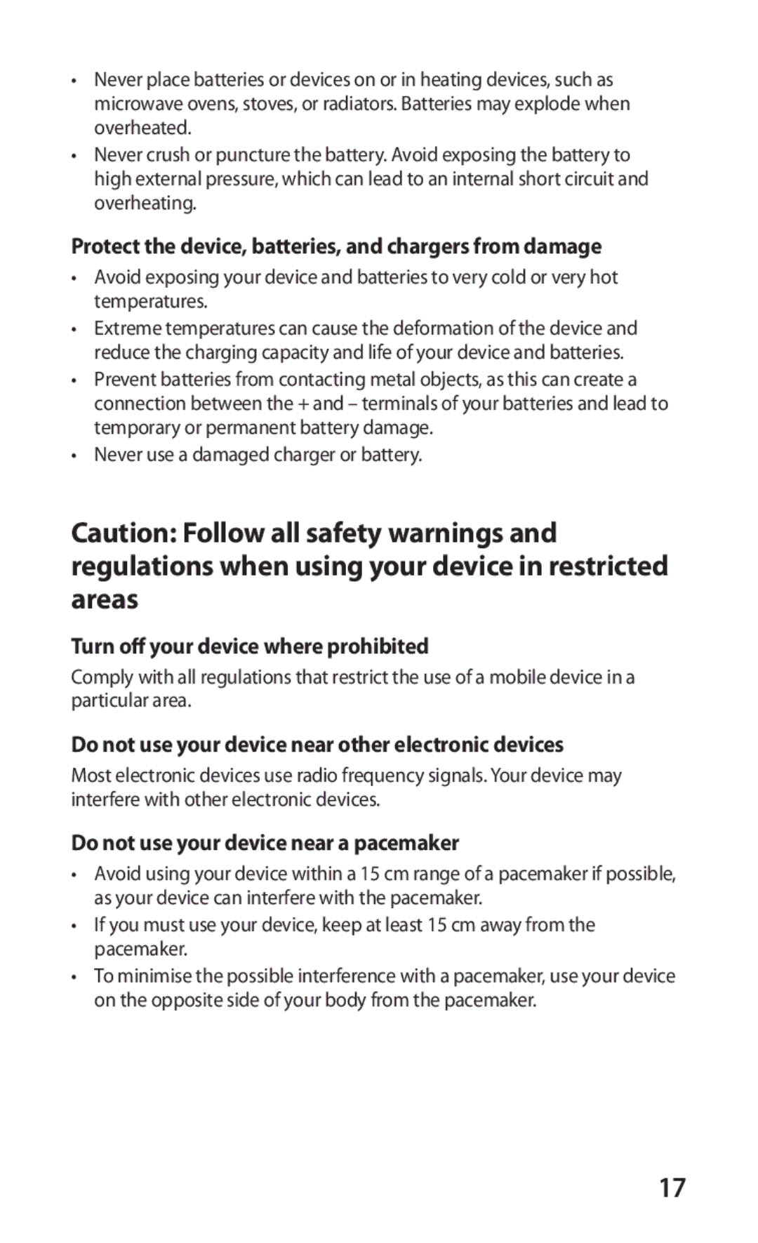 Samsung GT-P1000CWDFWB Protect the device, batteries, and chargers from damage, Turn off your device where prohibited 