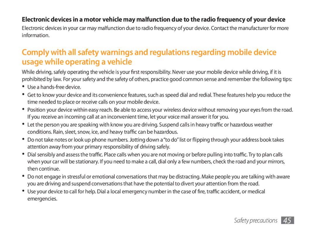 Samsung GT-P1000CWAMID, GT-P1000CWAXEU, GT-P1000CWAVD2, GT-P1000MSADBT, GT-P1000CWAEPL, GT-P1000CWAMOB manual Safety precautions 