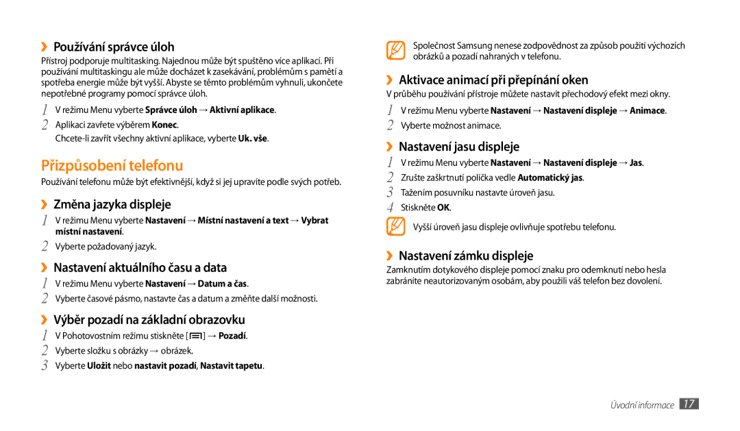 Samsung GT-P1000MSAFOP, GT-P1000CWAXEU, GT-P1000MSADBT, GT-P1000CWAXEF, GT-P1000MSAXEF, GT-P1000CWASFR Přizpůsobení telefonu 