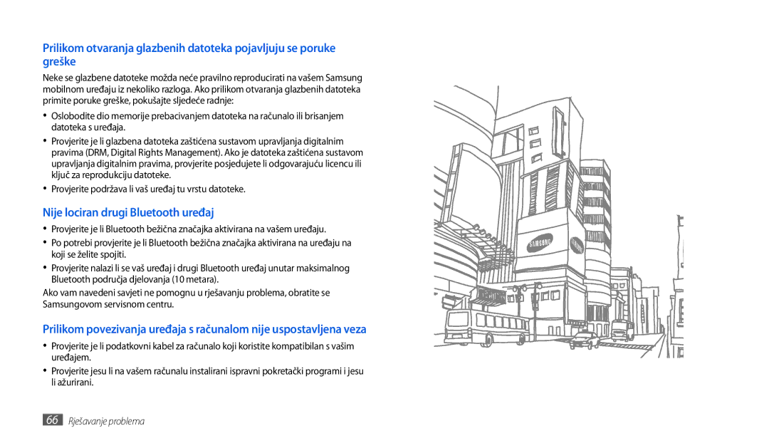 Samsung GT-P1000CWDMSR, GT-P1000CWDMKO manual Provjerite podržava li vaš uređaj tu vrstu datoteke, 66 Rješavanje problema 