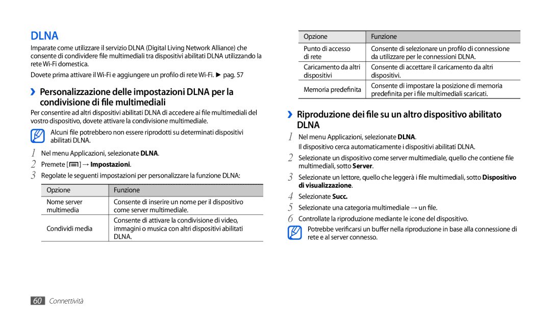 Samsung GT-P1000CWAOMN, GT-P1000MSATIM manual ››Riproduzione dei file su un altro dispositivo abilitato, Di visualizzazione 