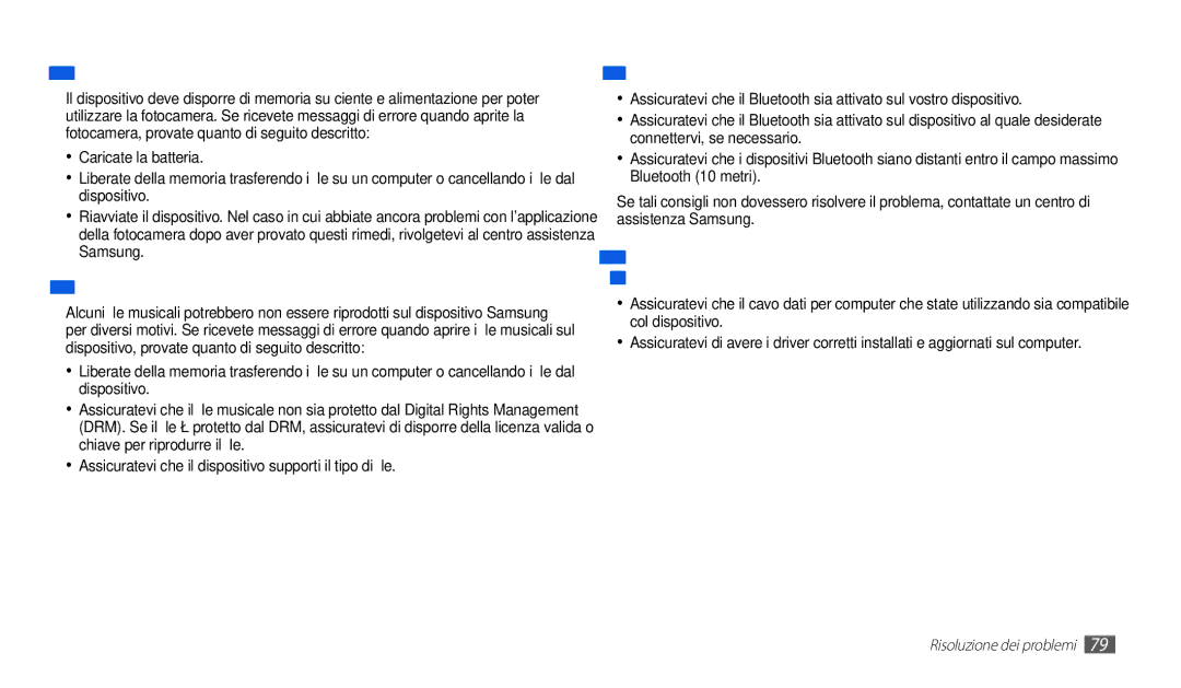 Samsung GT-P1000CWAFWB, GT-P1000MSATIM, GT-P1000CWDFWB, GT-P1000CWATIM manual Non viene trovato un altro dispositivo Bluetooth 