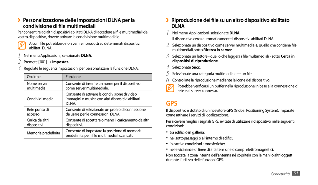 Samsung GT-P1000CWACOS manual ››Riproduzione dei file su un altro dispositivo abilitato, Dispositivi di riproduzione 