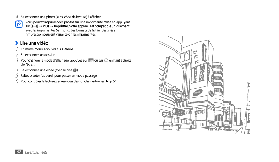Samsung GT-P1000CWAORO, GT-P1000MSAXEF manual ››Lire une vidéo, Sélectionnez une photo sans icône de lecture à afficher 