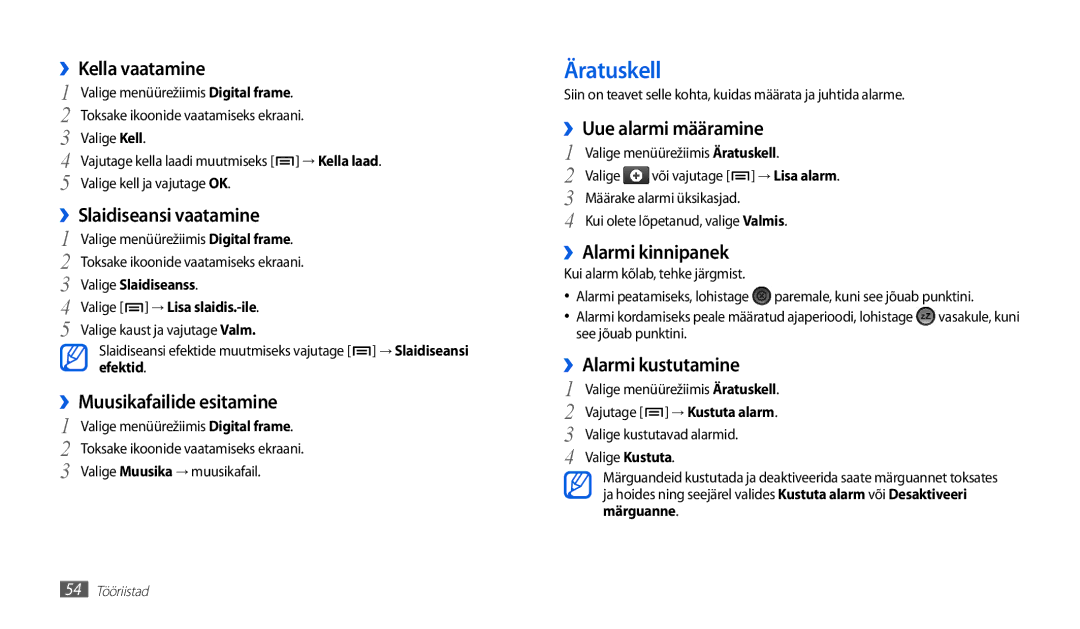 Samsung GT-P1010CWABAL manual Äratuskell 