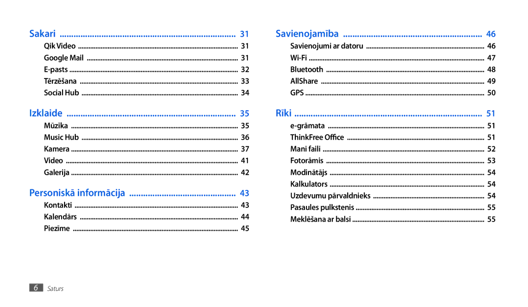 Samsung GT-P1010CWABAL manual Izklaide 