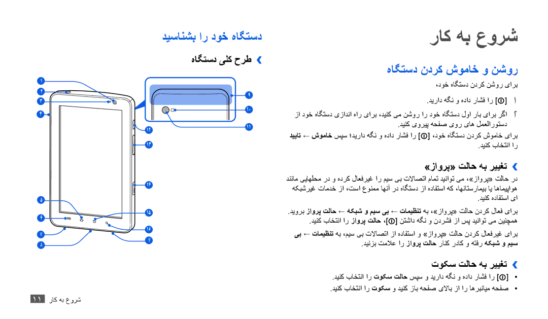 Samsung GT-P1010CWAJED manual راک هب عورش, هاگتسد ندرک شوماخ و نشور, »زاورپ« تلاح هب رییغت››, توکس تلاح هب رییغت›› 