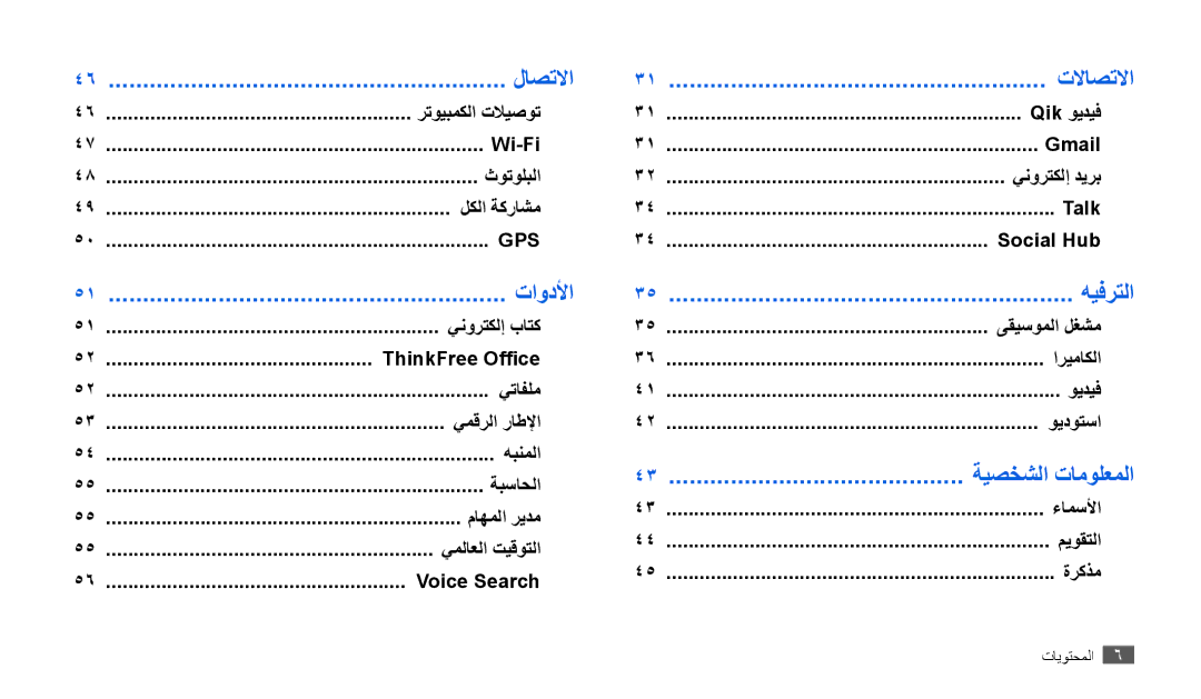 Samsung GT-P1010CWAABS, GT-P1010CWAMID, GT-P1010CWATHR, GT-P1010CWAAFR, GT-P1010CWAKSA, GT-P1010CWAJED manual لاصتلاا, هيفرتلا 