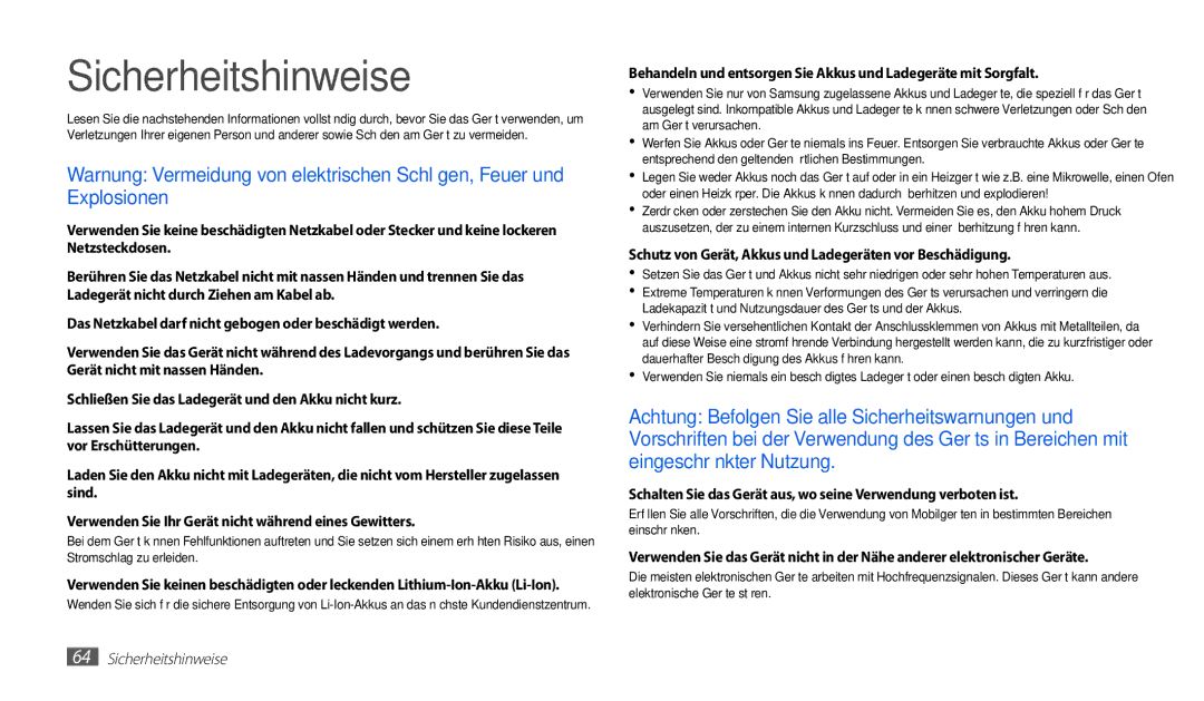 Samsung GT-P1010CWAATO, GT-P1010CWATUR manual Sicherheitshinweise, Schutz von Gerät, Akkus und Ladegeräten vor Beschädigung 