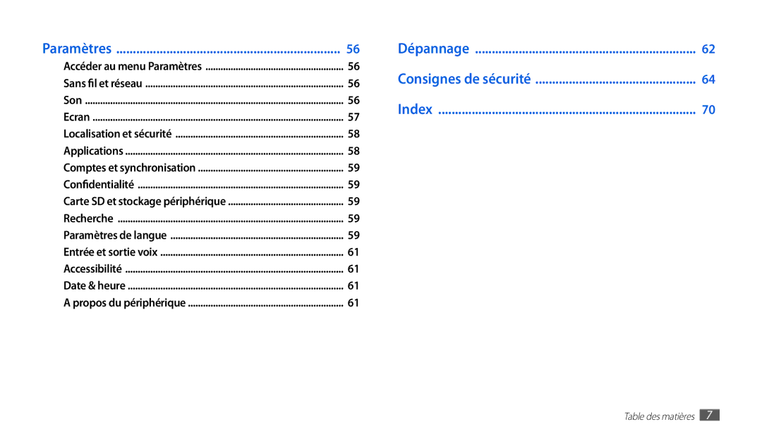 Samsung GT-P1010CWAXEF manual Dépannage 