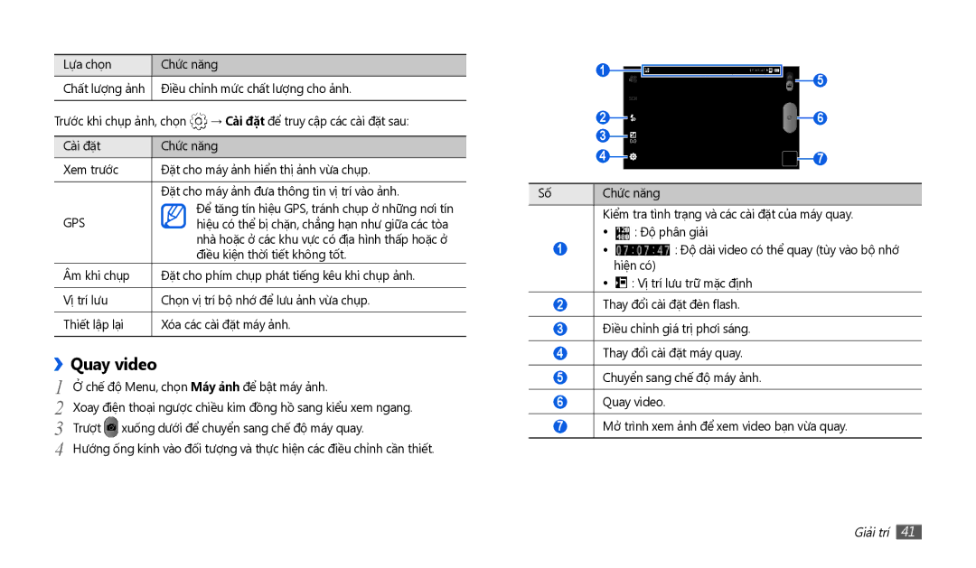 Samsung GT-P1010CWAXEV manual Quay video 