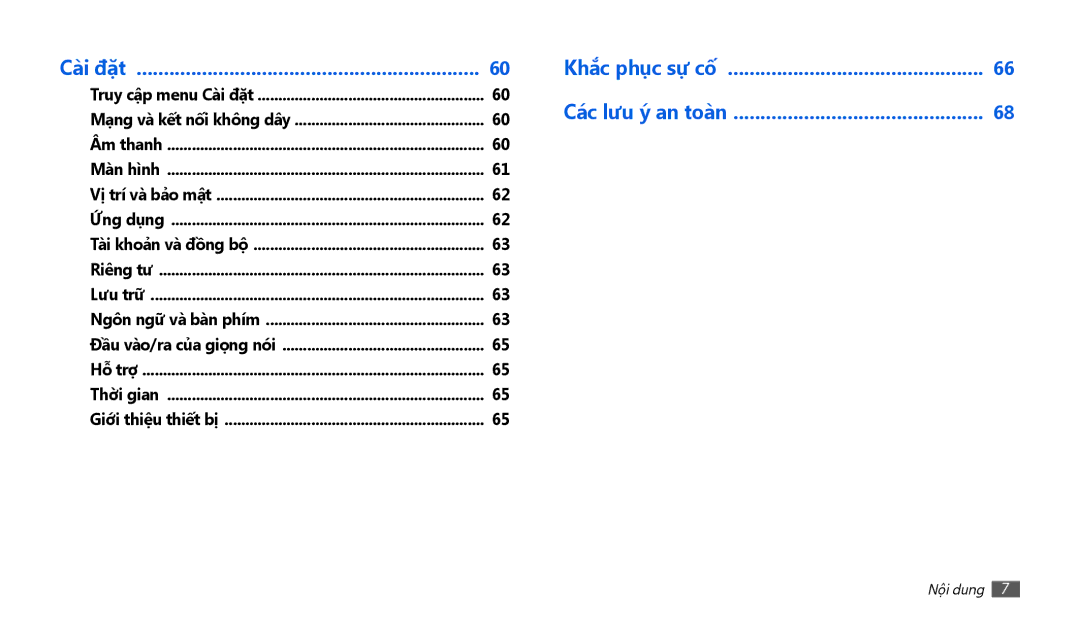 Samsung GT-P1010CWAXEV manual Khắc phục sự cố́ Các lưu ý an toàn 