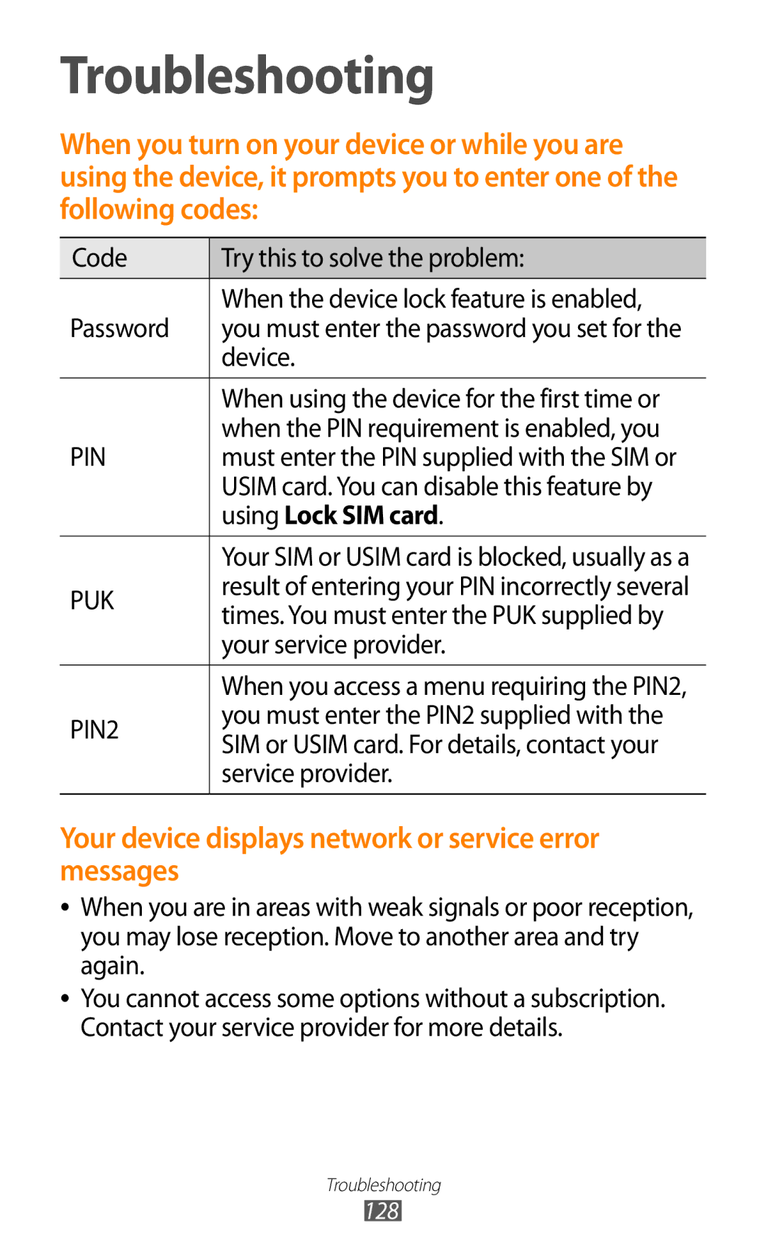 Samsung GT-P3100 user manual Using Lock SIM card 