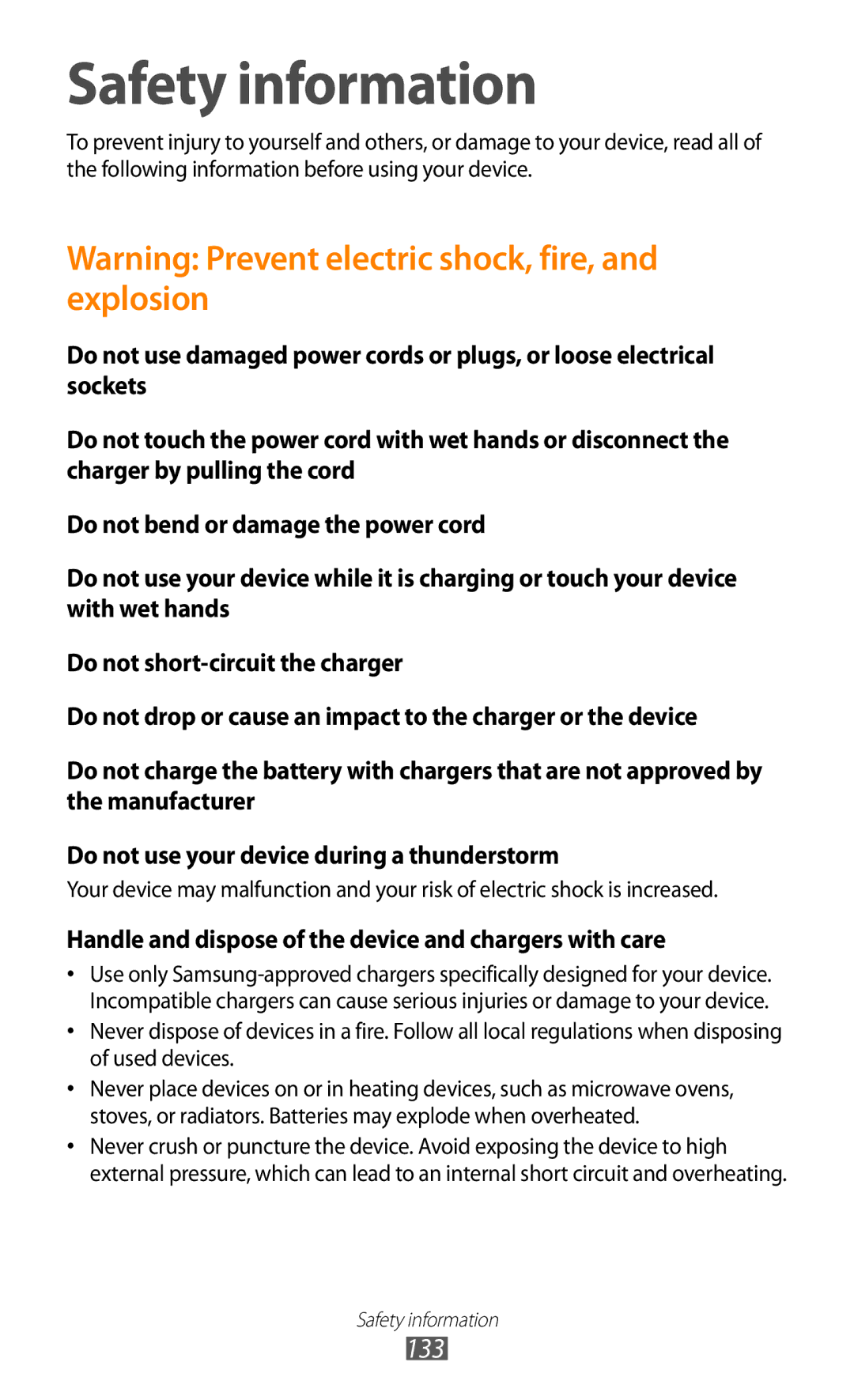 Samsung GT-P3100 user manual Safety information 