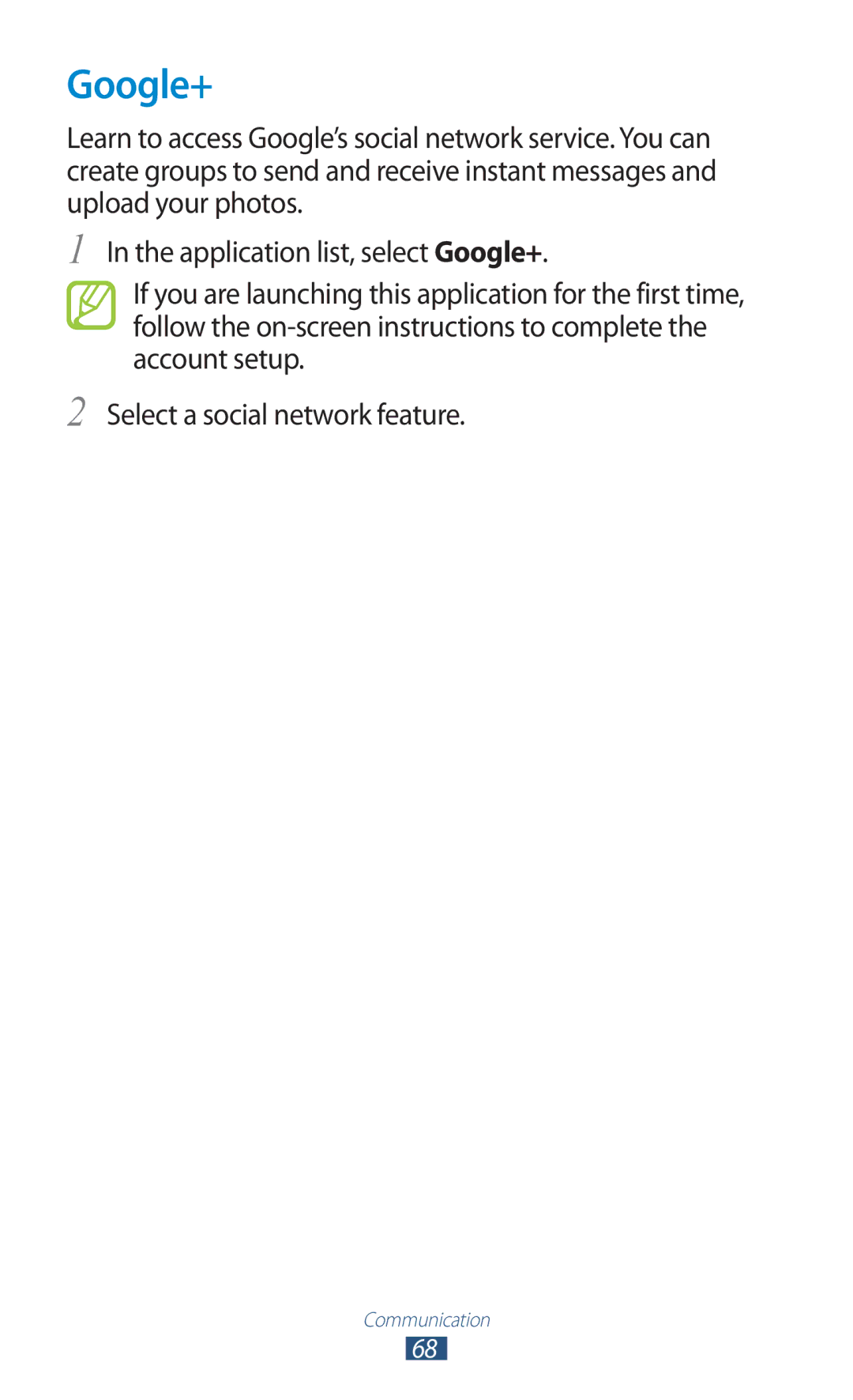 Samsung GT-P3100 user manual Google+ 