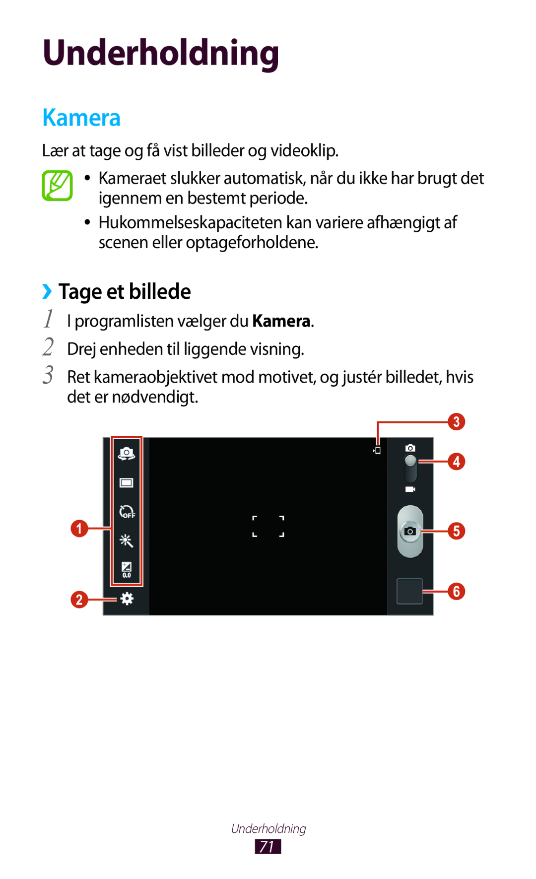 Samsung GT-P3100GRANEE, GT-P3100TSANEE, GT-P3100ZWANEE manual Kamera, ››Tage et billede 