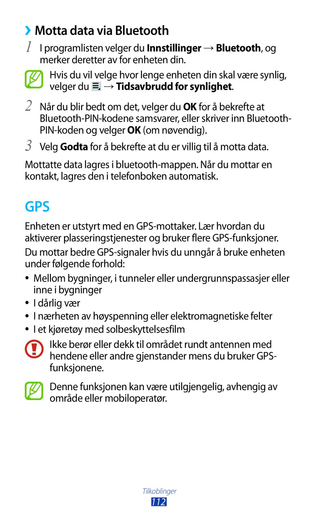 Samsung GT-P3100ZWANEE, GT-P3100TSANEE, GT-P3100GRANEE manual Gps, ››Motta data via Bluetooth 