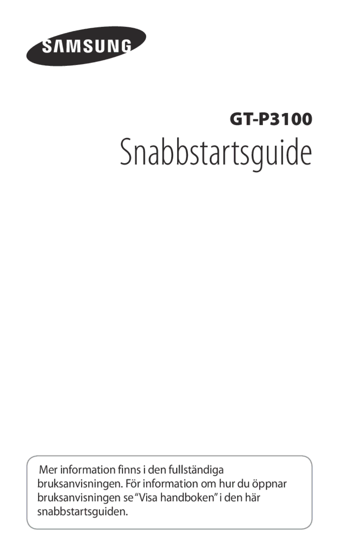 Samsung GT-P3100ZWANEE, GT-P3100TSANEE, GT-P3100GRANEE manual Brugervejledning 