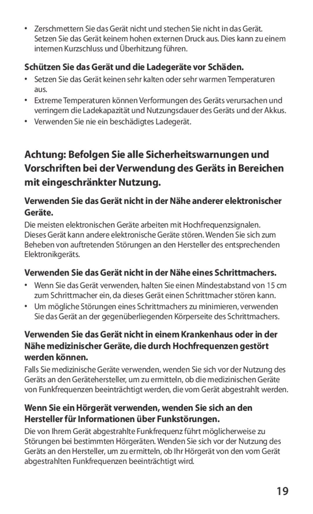 Samsung GT-P3100TSEVD2, GT-P3100TSAVD2, GT-P3100ZWAHUI, GT-P3100ZWFDBT Schützen Sie das Gerät und die Ladegeräte vor Schäden 