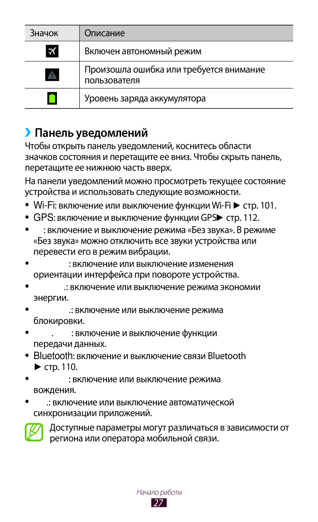 Samsung GT-P3100ZWASER, GT-P3100TSESEB, GT-P3100TSASEB, GT-P3100ZWASEB, GT-P3100ZWVSER, GT-P3100TSESER ››Панель уведомлений 