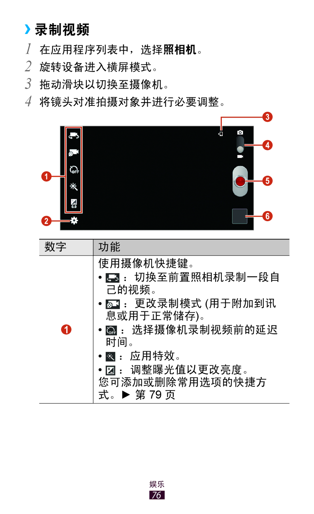 Samsung GT-P3100TSEXXV, GT-P3100GRYXXV, GT-P3100ZWEXXV, GT-P3100TSEXEV manual ››录制视频 