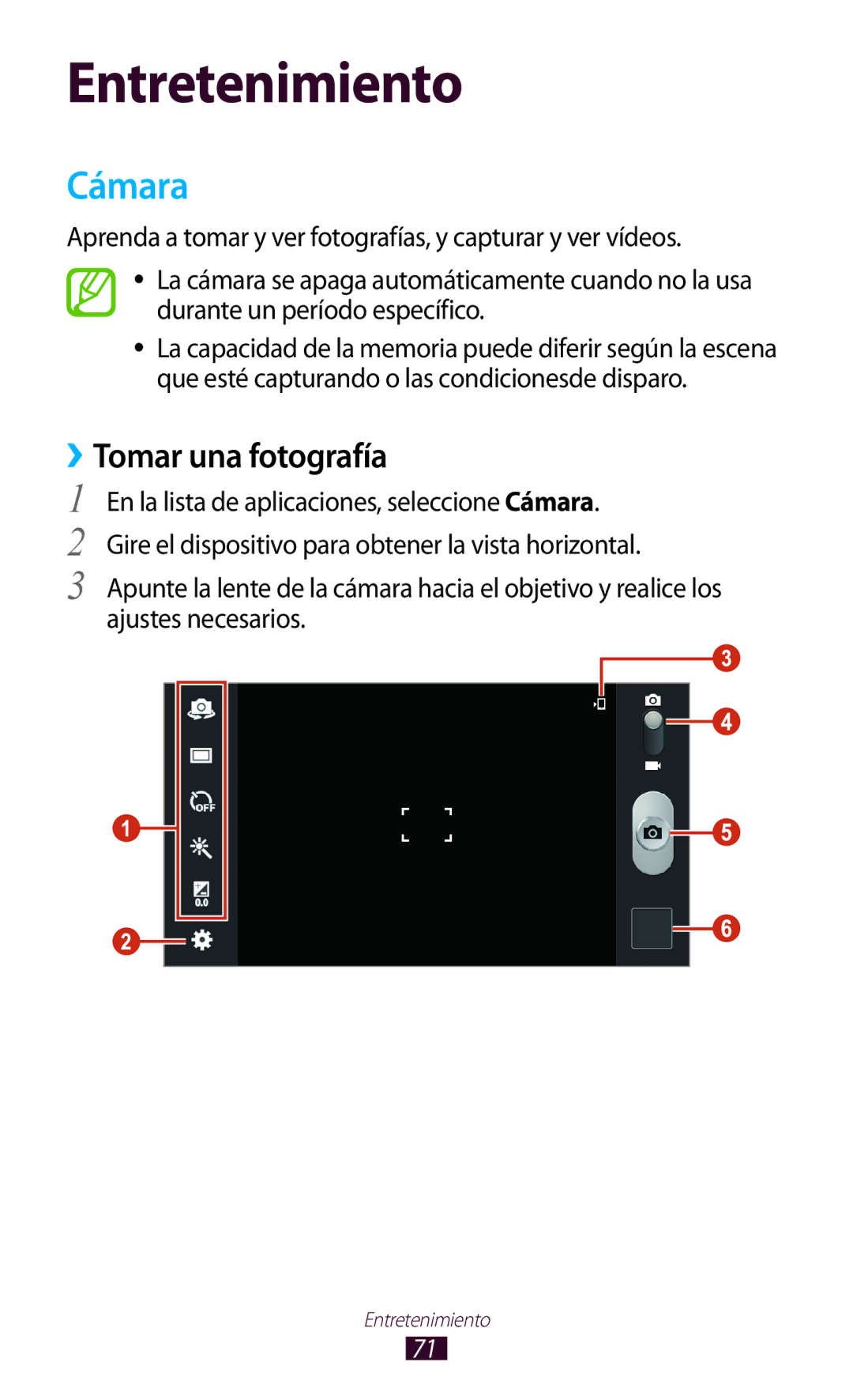 Samsung GT-P3100ZWAPHE, GT-P3100ZWAAMN, GT-P3100TSAPHE, GT-P3100TSEAMN, GT-P3100ZWEAMN manual Cámara, ››Tomar una fotografía 