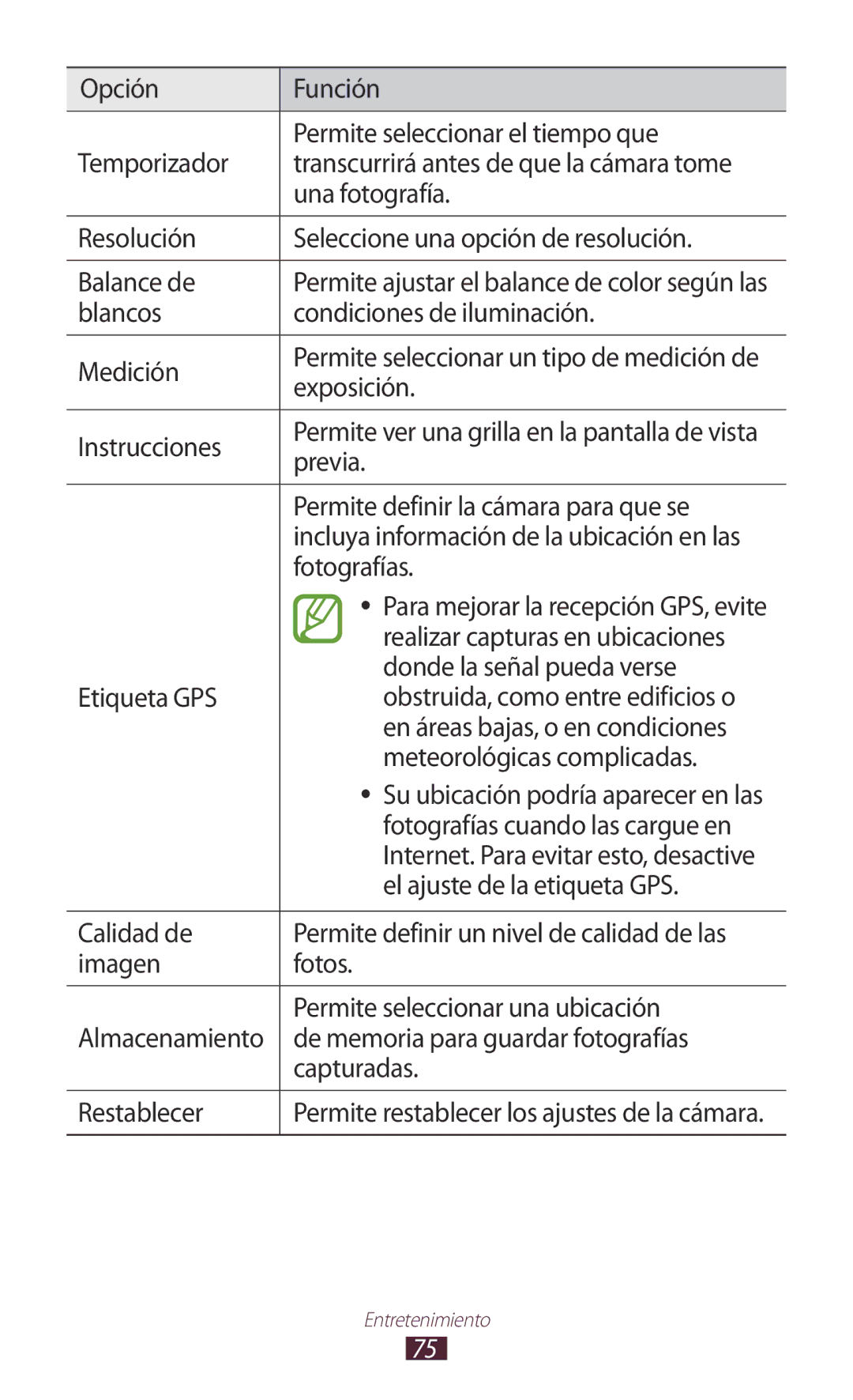 Samsung GT-P3100ZWEPHE manual Una fotografía, Resolución Seleccione una opción de resolución Balance de, Exposición, Previa 