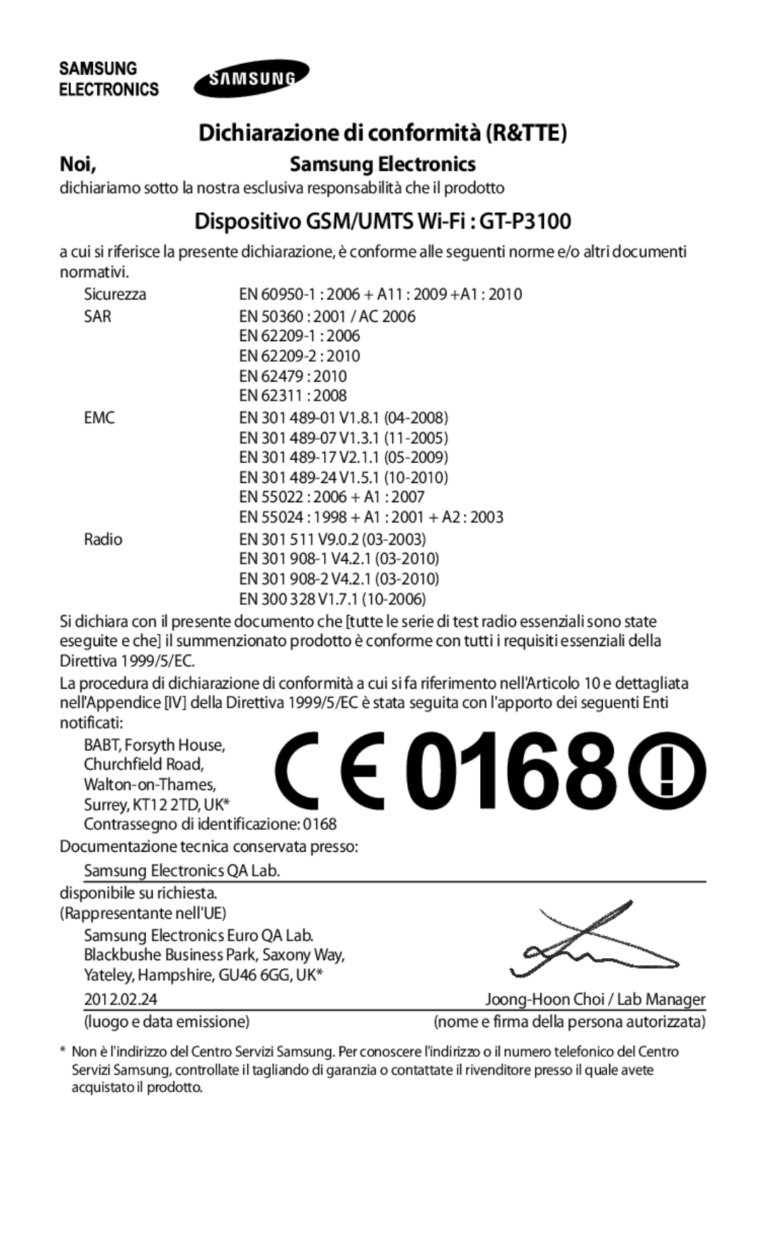 Samsung GT-P3100TSAITV, GT-P3100ZWAHUI, GT-P3100ZWAITV, GT-P3100ZWAWIN manual Dispositivo GSM/UMTS Wi-Fi GT-P3100, Noi 