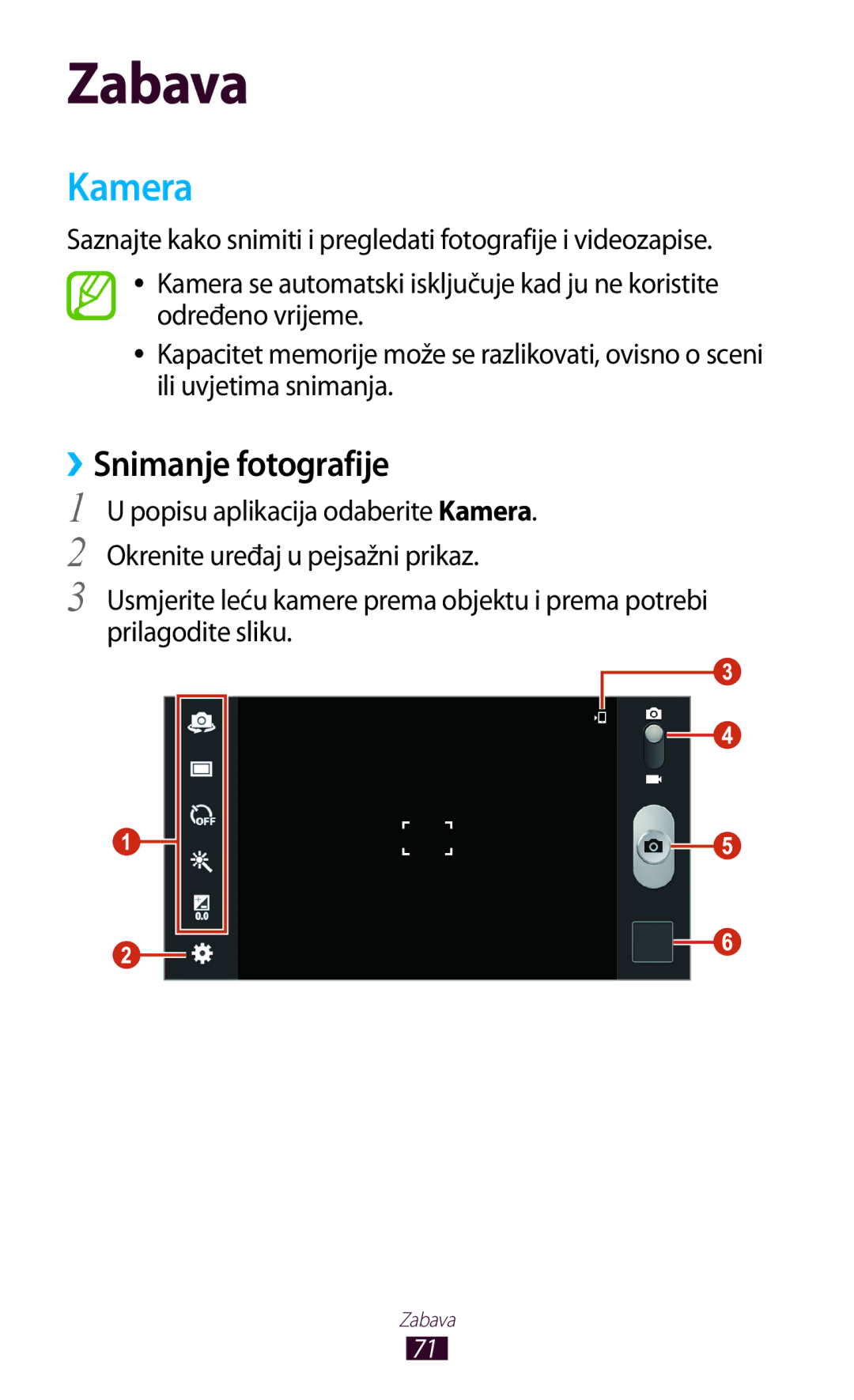 Samsung GT-P3100TSETWO, GT-P3100ZWATRA, GT-P3100ZWAVIP, GT-P3100TSEVIP, GT-P3100TSASMO manual Kamera, ››Snimanje fotografije 