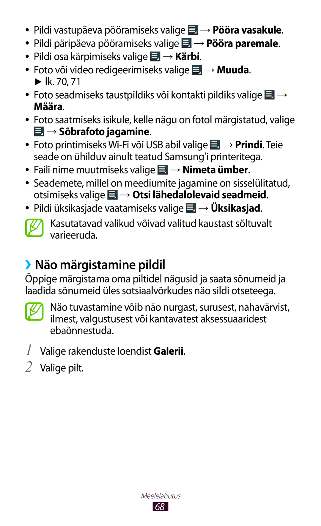 Samsung GT-P3110TSASEB, GT-P3110ZWASEB manual ››Näo märgistamine pildil, → Muuda 