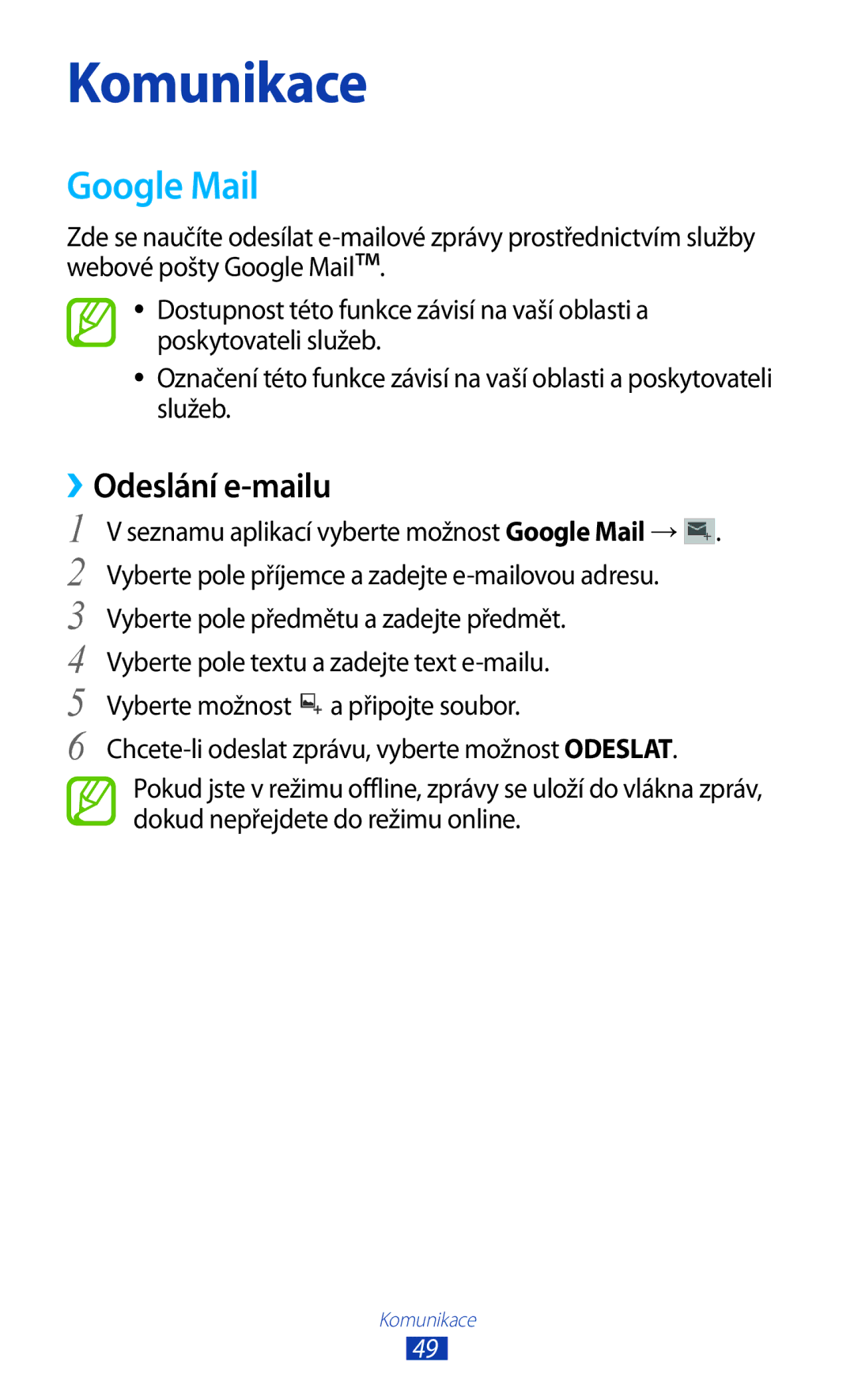 Samsung GT-P3110GRAXSK, GT-P3110TSAXEO, GT-P3110TSAEUR, GT-P3110TSEAUT, GT-P3110ZWAXEZ manual Google Mail, ››Odeslání e-mailu 