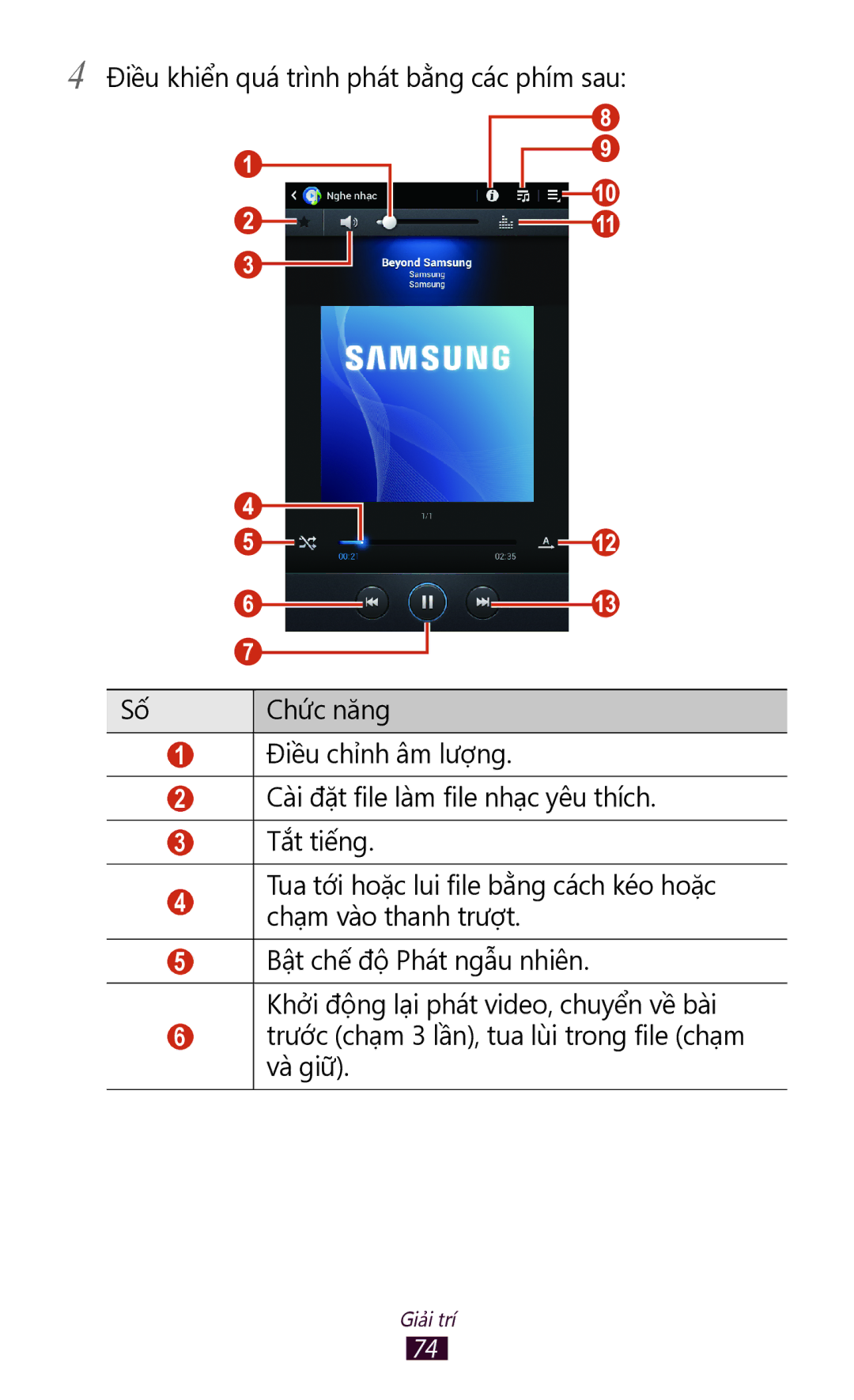 Samsung GT-P3110TSAXXV manual Giải trí 