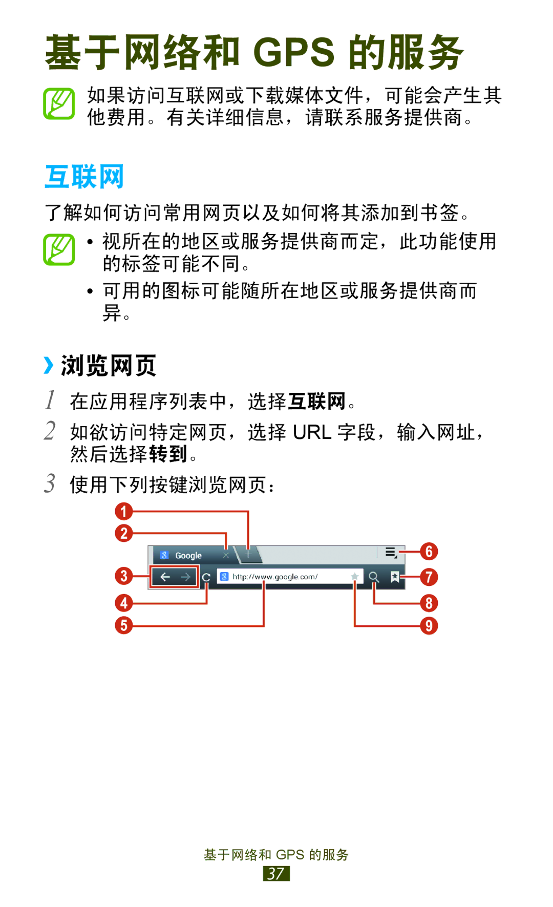 Samsung GT-P3110TSAXXV manual 互联网, ››浏览网页 