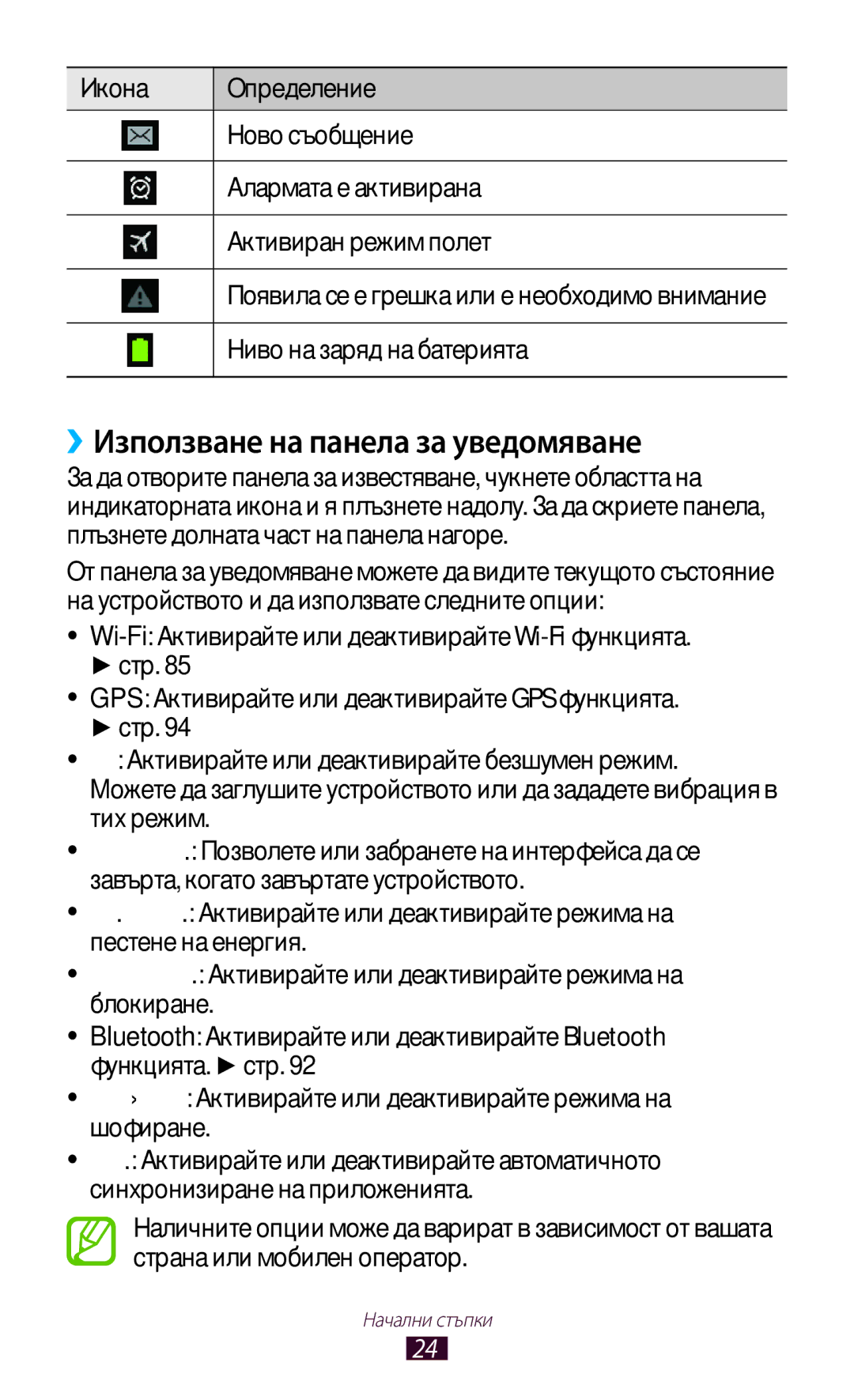 Samsung GT-P3110ZWACOA, GT-P3110ZWABGL, GT-P3110TSEBGL, GT-P3110TSABGL, GT-P3110TSACOA ››Използване на панела за уведомяване 