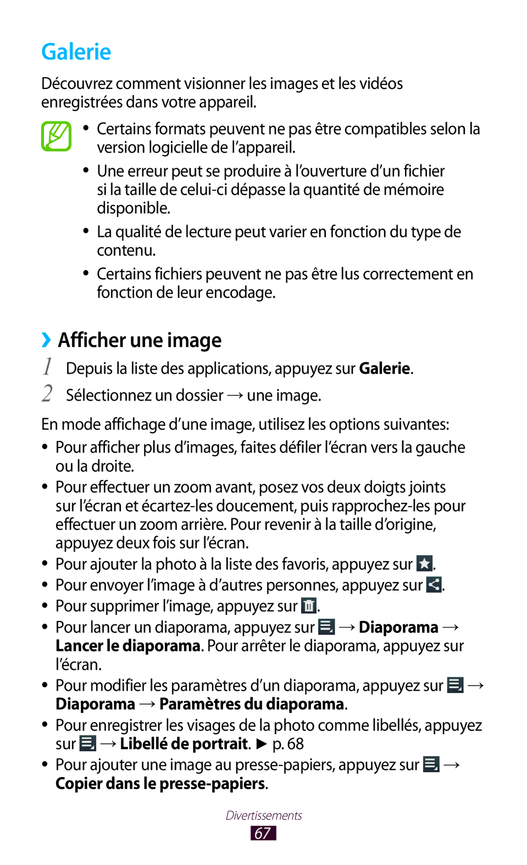 Samsung GT-P3110TSASFR, GT-P3110ZWAXEF, GT-P3110TSFXEF, GT-P3110TSEXEF, GT-P3110ZWEXEF manual Galerie, ››Afficher une image 