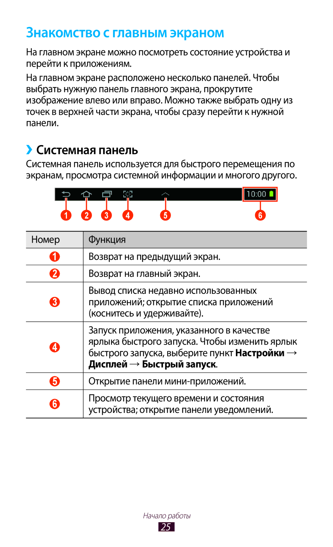 Samsung GT-P5100 manual Знакомство с главным экраном, ››Системная панель, Открытие панели мини-приложений 