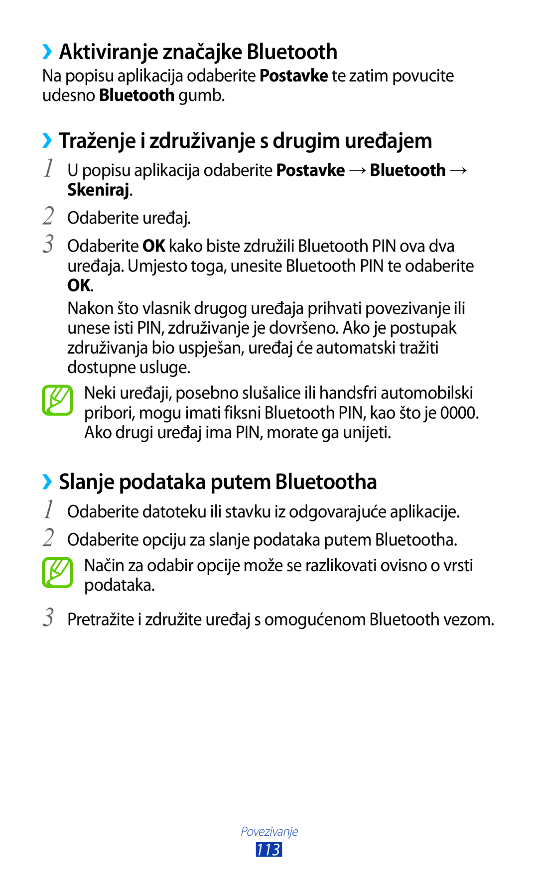 Samsung GT-P5100GRACRO manual ››Aktiviranje značajke Bluetooth, ››Traženje i združivanje s drugim uređajem, Skeniraj 