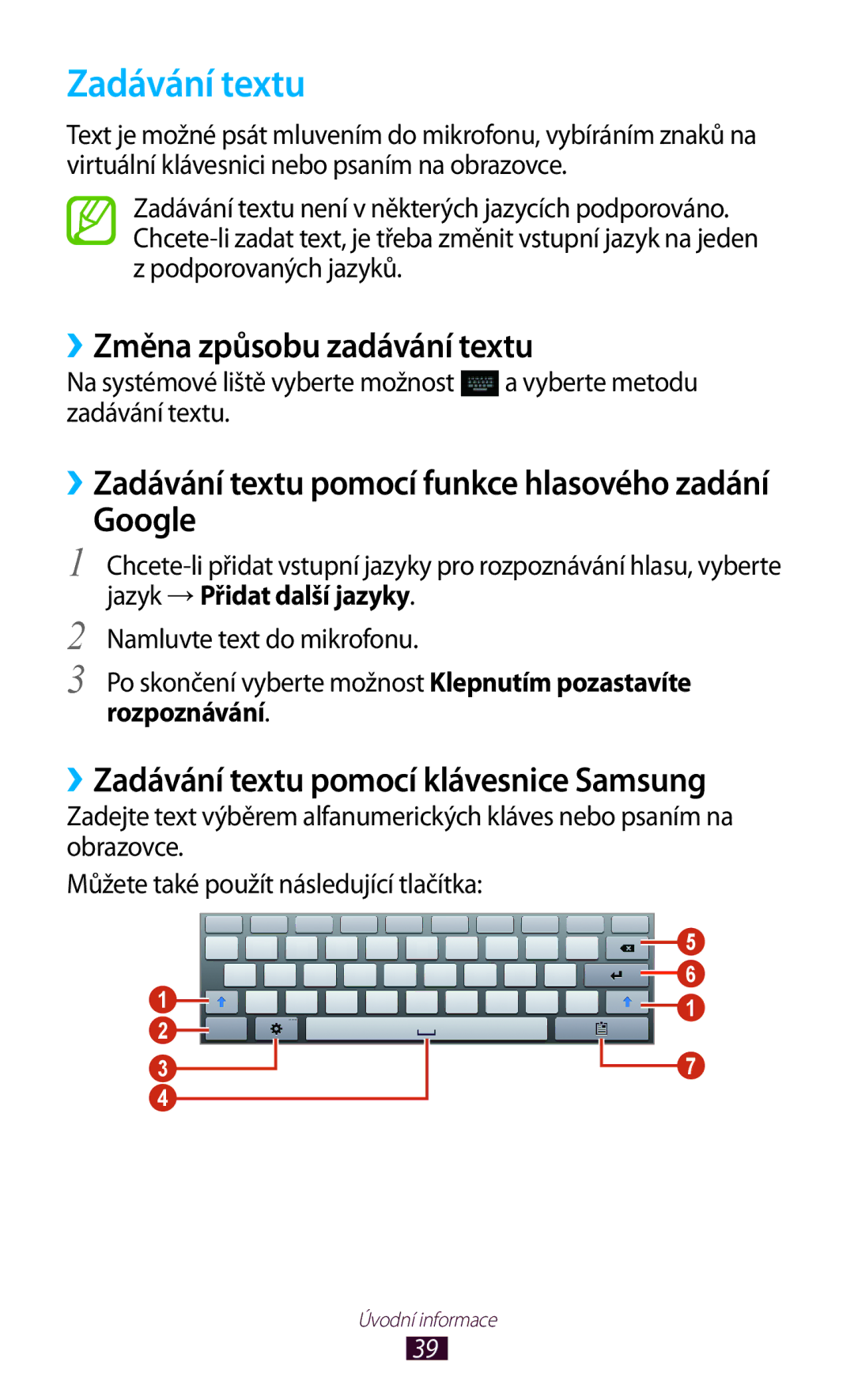 Samsung GT-P5100TSAATO manual ››Změna způsobu zadávání textu, Google, ››Zadávání textu pomocí klávesnice Samsung 