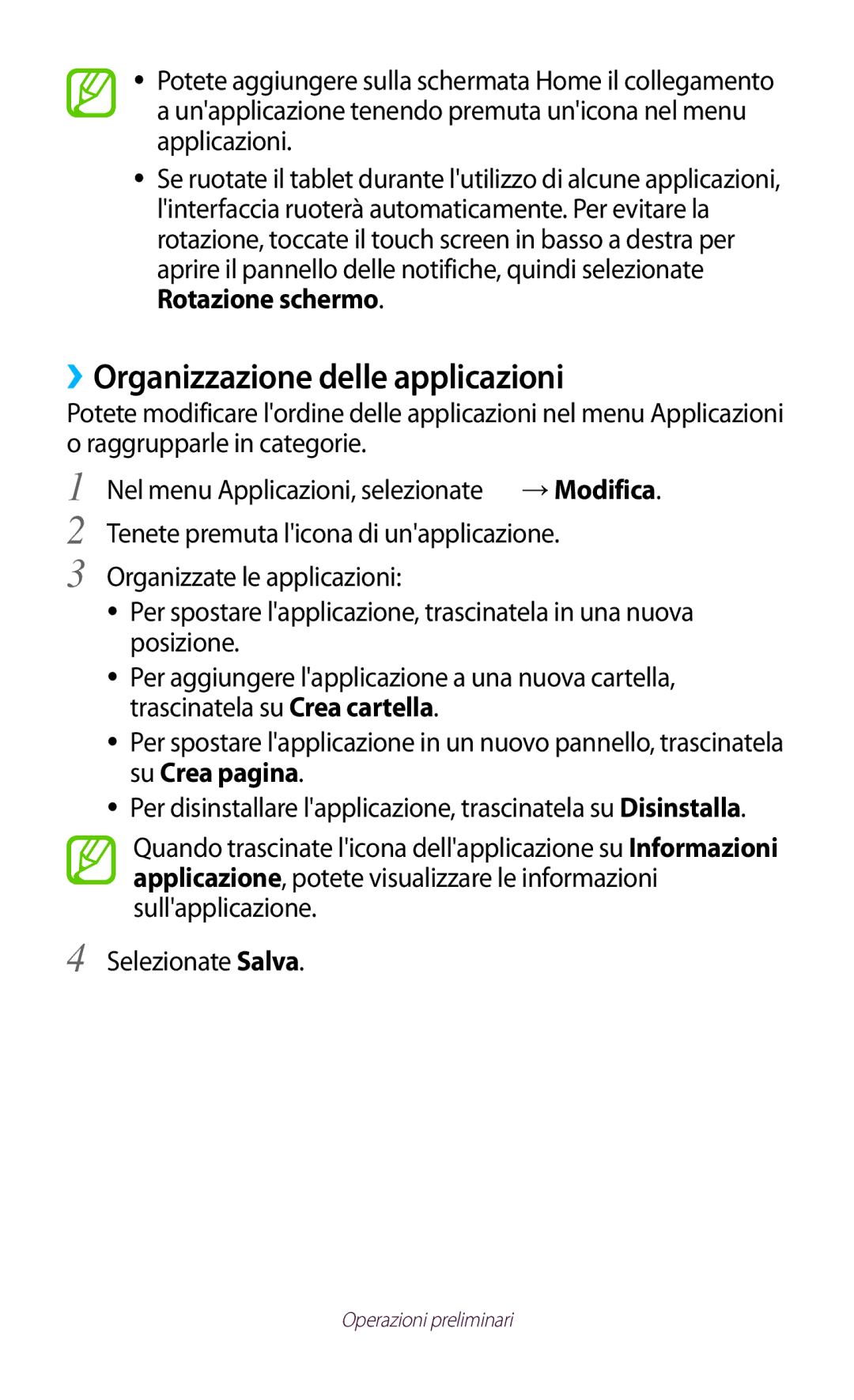 Samsung GT-P5100TSAOMN, GT-P5100TSAXEO, GT-P5100ZWAITV, GT-P5100TSAVD2, GT-P5100ZWADBT ››Organizzazione delle applicazioni 