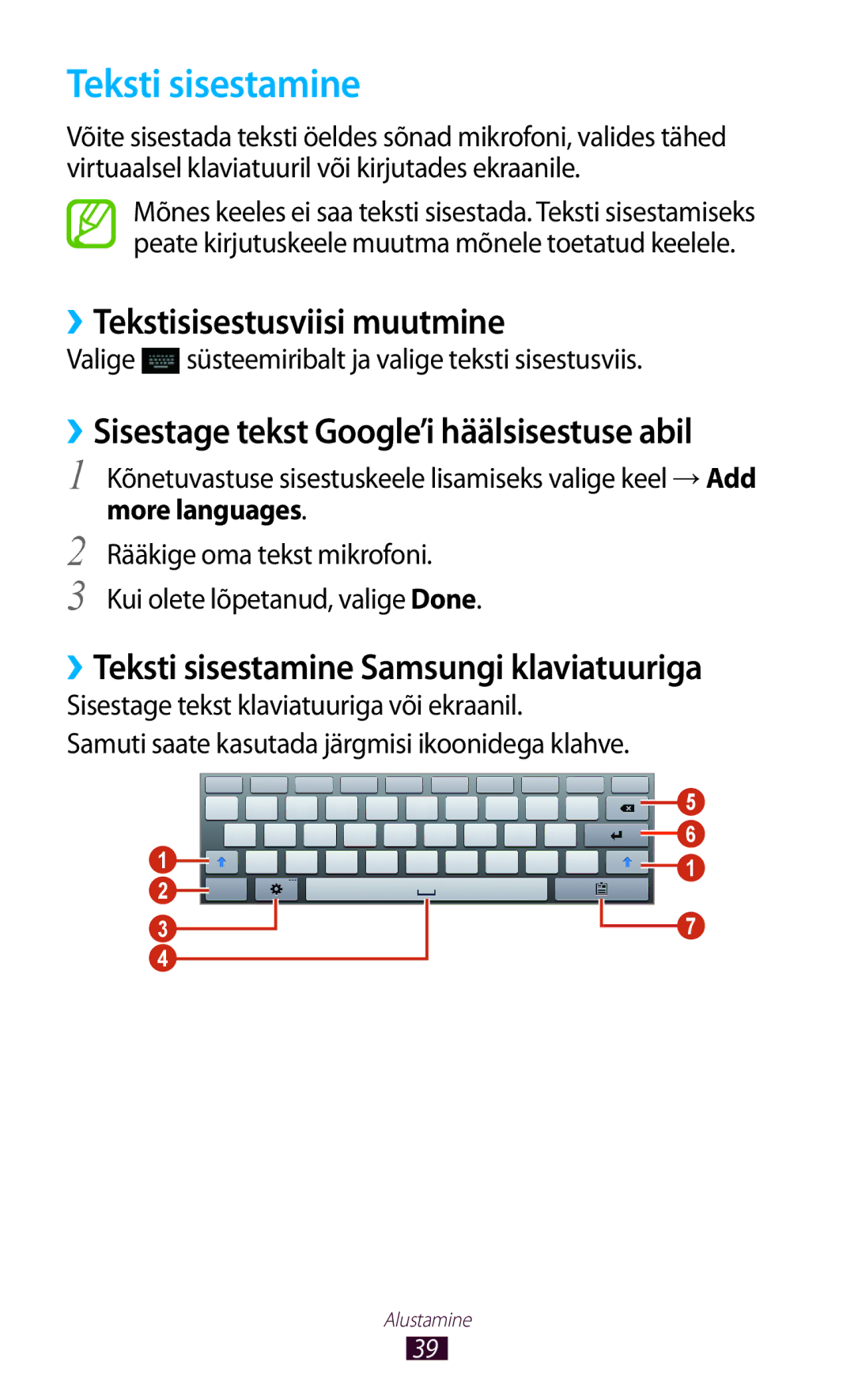 Samsung GT-P5100TSASEB, GT-P5100ZWASEB manual Teksti sisestamine, ››Tekstisisestusviisi muutmine 