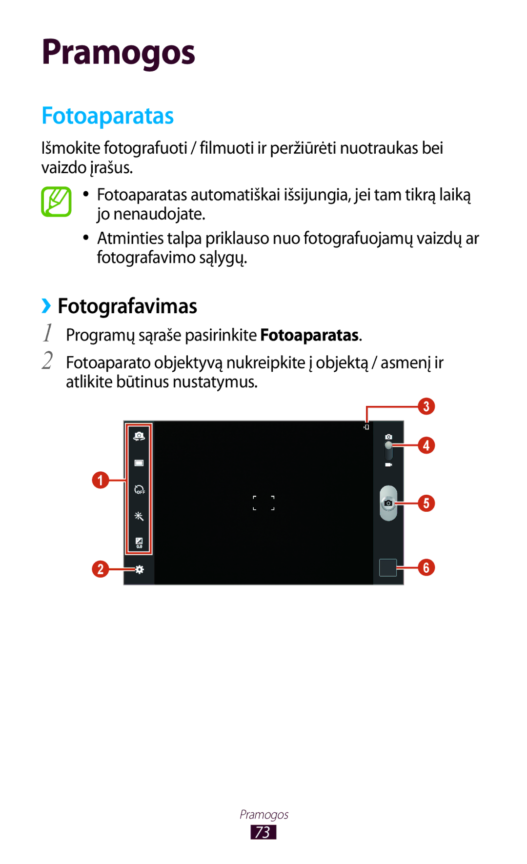 Samsung GT-P5100TSASEB, GT-P5100ZWASEB manual Fotoaparatas, ››Fotografavimas 