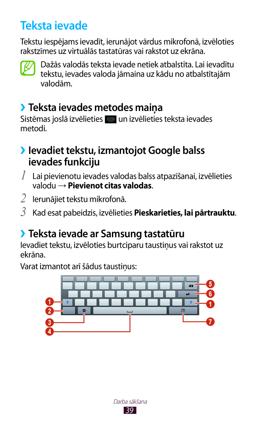 Samsung GT-P5100TSASEB ››Teksta ievades metodes maiņa, ››Ievadiet tekstu, izmantojot Google balss ievades funkciju 