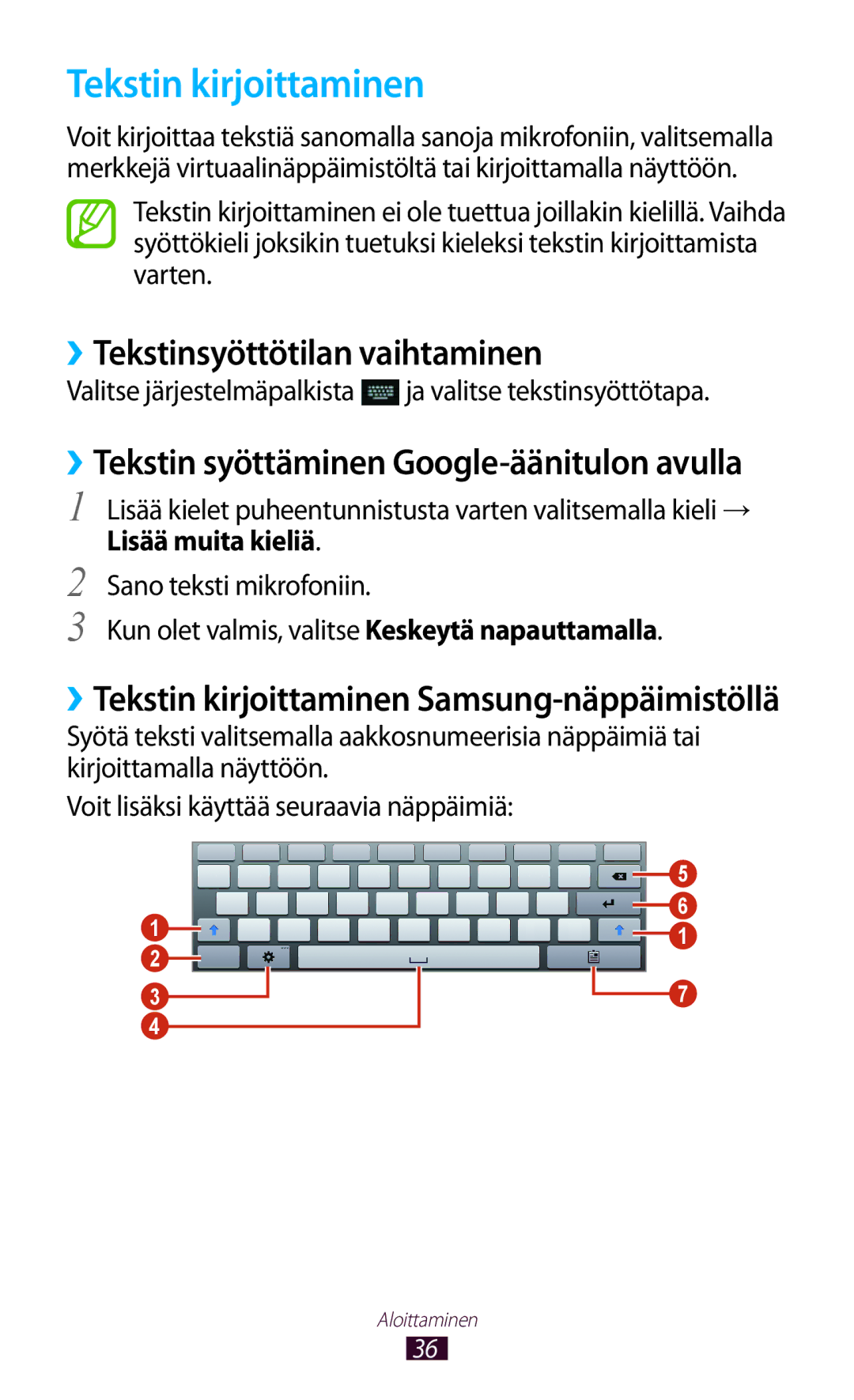 Samsung GT-P5110TSANEE, GT-P5110ZWANEE manual Tekstin kirjoittaminen, ››Tekstinsyöttötilan vaihtaminen, Lisää muita kieliä 