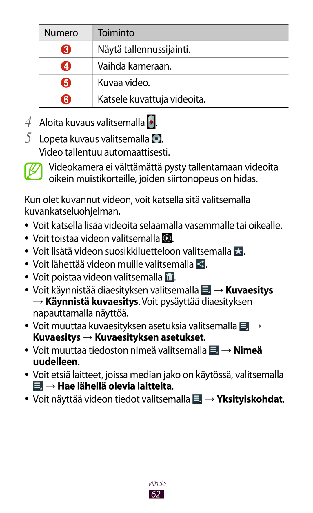 Samsung GT-P5110GRANEE manual Voit muuttaa kuvaesityksen asetuksia valitsemalla →, Kuvaesitys →Kuvaesityksen asetukset 