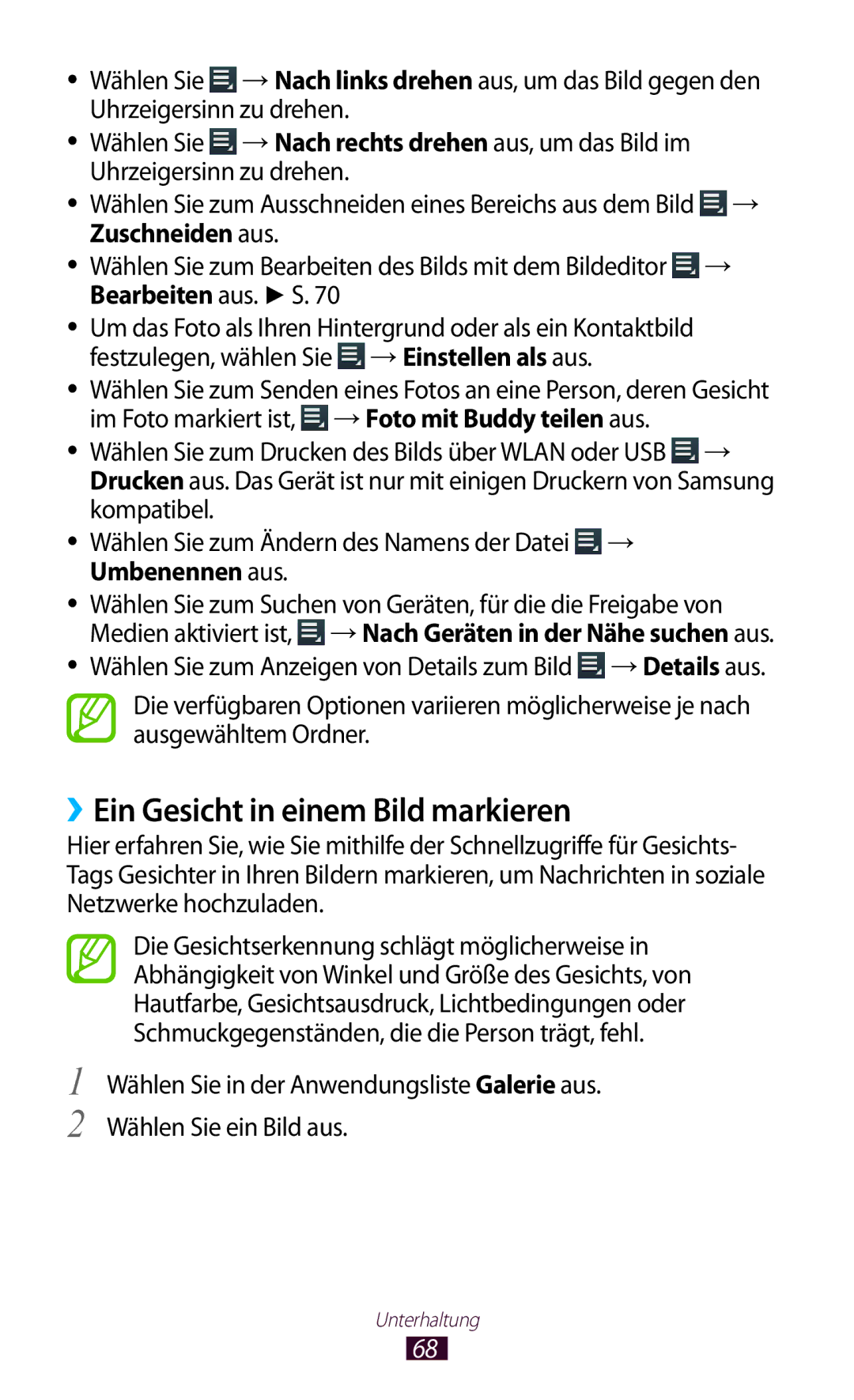 Samsung GT-P5110ZWAXEF, GT-P5110TSATUR, GT-P5110GRAATO, GT-P5110ZWAITV, GT-P5110ZWAATO ››Ein Gesicht in einem Bild markieren 