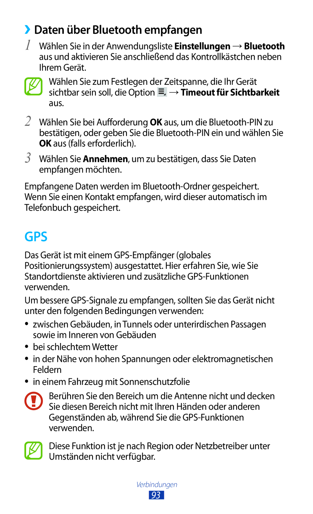 Samsung GT-P5110TSAATO, GT-P5110TSATUR, GT-P5110GRAATO, GT-P5110ZWAITV, GT-P5110ZWAATO Gps, ››Daten über Bluetooth empfangen 