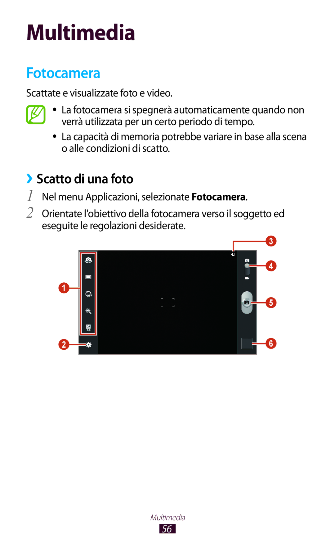 Samsung GT-P5110ZWAITV, GT-P5110ZWAXEO manual Fotocamera, ››Scatto di una foto, Scattate e visualizzate foto e video 